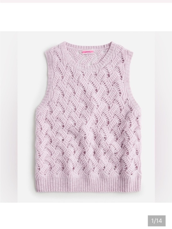 J. Crew Sweaters - J.Crew Cashmere Pointelle 100% Cashmere Sweater Shell in Heather Orchid, Size S